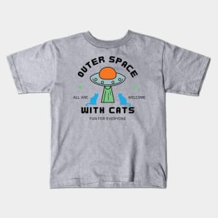 Outer space With Cats Kids T-Shirt